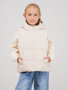 Жилет однотонний для дівчинки GENUA 26017 104 см Молочний shop (2000999660412)