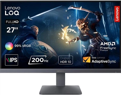 Монітор 27" LENOVO LOQ 27-10 (IPS, 1920x1080, 200Hz, DP/HDMI, HDR, Freesync)