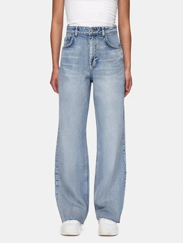 Женские голубые джинсы wide leg размер 34/32