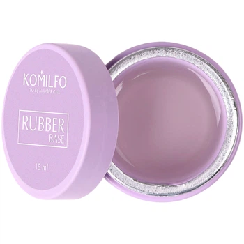 KOMILFO Rubber Base Coat HEMA/TPO free Каучукова база (гель-банка), 15 мл