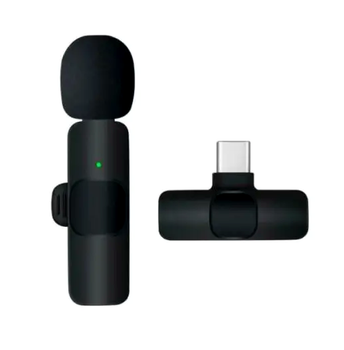 Микрофон K9 Black беспроводной петличный для записи звука на смартфоны и планшеты с шумоподавлением и дальностью 30 метров