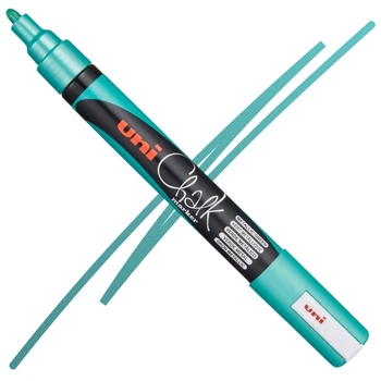 Маркер крейдяний Uni Chalk PWE-5M Metallic Green (Зелений) 1,8-2,5 мм