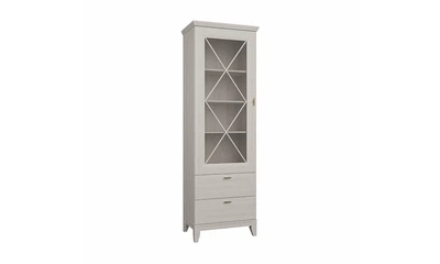 Витрина 1д2ш Miramare ДСП сосна белая 73,9х209,4х48,8 см