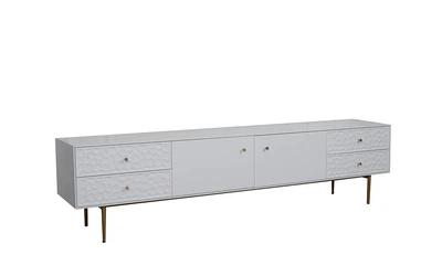 Тумба ТВ Аляска низкая МДФ 2120x445x520 см белая