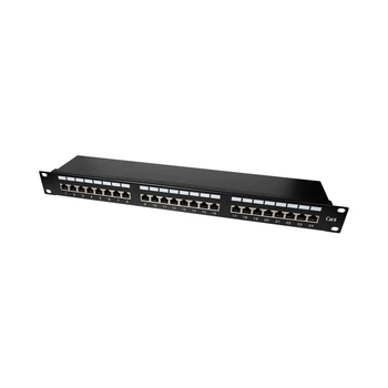 Патч-панель 24 порта NVC-PN-12/24 CAT5/CAT6 19" 1U экранированная (73-00145)