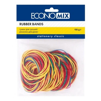 Резинки для денег Economix 100 г, ассорти