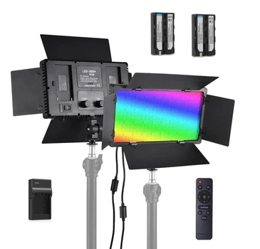 Комплект освещения для фото и видео лампа 600 LED RGB, аккумуляторы, зарядное устройство