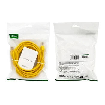 Кабель сетевой LAN патч-корд UGREEN RJ45 Cat.5e U/UTP 5 метров, желтый
