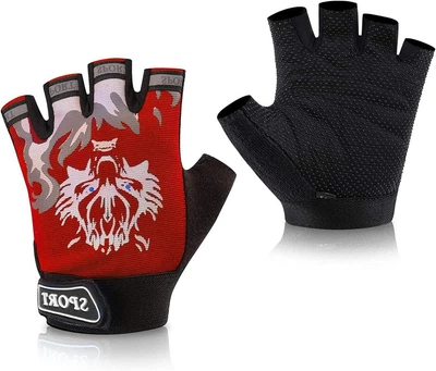 Перчатки велосипедные Sporty беспалые спортивные Wolf Red