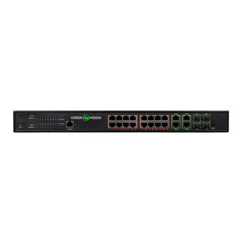 Комутатор мережевий GreenVision POE GV-020-AI-16G+4G+4SFP (LP-30461)