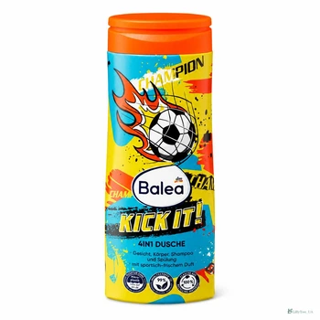 Дитячий гель - шампунь для душу Balea Kick it 4в1 (спортивний,свіжий аромат) для хлопчика 300 мл