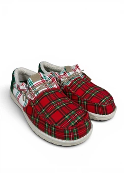Мокасини Hey Dude Wally Tri Tartan Plaid (43472-78Q), Червоний Розмір 42 (US М9), устілка 27.5 см