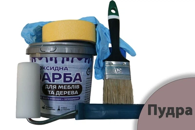 Эпоксидная краска для мебели и дерева ArtCraft 1.5 кг Пудра двухкомпонентная + набор для покраски (валик, кисть, перчатки,