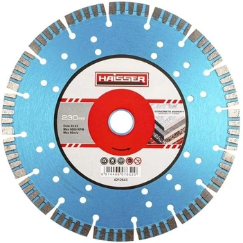 Алмазный диск HAISSER Segment/Turbo CONCRETE EXPERT 230x3,0x12x22,23 мм для бетона и строительных материалов
