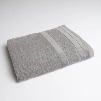Полотенце махровое среднее с велюровым бордюром GM Textile 50х90см 500г/м2 (Серый)