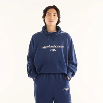 Чоловіче синє худі New Balance Trackside French Terry 48 (M) (MT62W318NNY)
