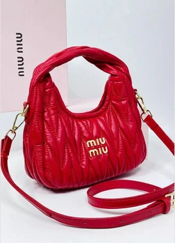 Женская сумка багет Miu miu 18121 красная