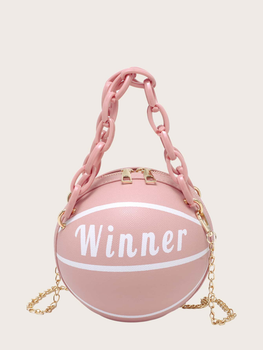 Жіноча кругла сумка WINNER м'яч на ланцюжку рожева