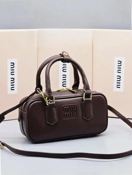Женская сумка Miu miu 2312 (22×10×7) кросс-боди темно-коричневая