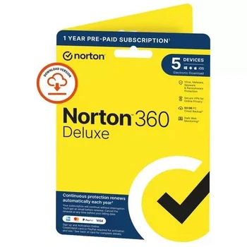 Антивирус Norton 360 Deluxe 50 GB на 1 год для 5 устройств (Лицензионный ключ)