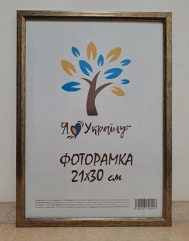 Фоторамка 21Х30, (А4), потерте срібло, 1210-0770 б/з, ОРГСКЛО + ДВП