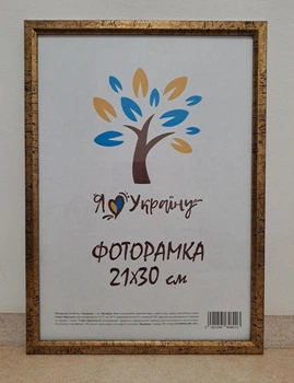 Фоторамка 21Х30, (А4),состаренное золото с золотой вставкой, 1210-3055, СТЕКЛО + КАРТОН