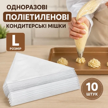 Кондитерские мешки одноразовые 10 шт размер L (м/к L)