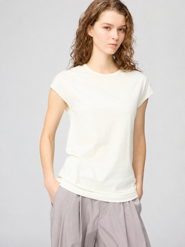 Футболка хлопковая женская Uniqlo 121605888 M Молочная (1159863291)