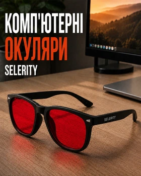 Окуляри для комп'ютера від синього світла Selerity очки для роботи за комп'ютером пк з фільтром блокування блакитного світла захисні для компа монітора ноутбуку Blue Light Червоні лінзи gl01rd Червоний 1SIZE (999672)