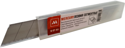 Лезвия для ножа 18 мм толщина 0.33 мм упаковка 10 лезвий MERCURY