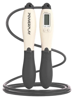 Скакалка з лічильником PowerPlay 4216 Jump Rope Чорно-біла 2.8 см. (PP_PP_4216_Bl/White)
