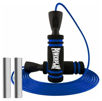 Скакалка швидкісна PowerPlay 4212 X ROPE з обтяжувачами Чорно/Темно синя (120г*2) 3м. (PP_PP_4212_Navy)