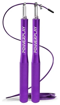 Скакалка швидкісна на підшипниках алюмінієва PowerPlay 4207 Elite Jump Rope Фіолетова (3m.) (PP_PP_4207_Purple)
