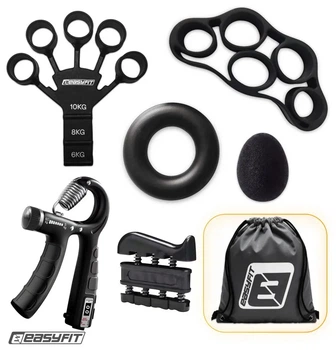 Набір кистьових еспандерів EasyFit GripKit 6 в 1 (Чорний)