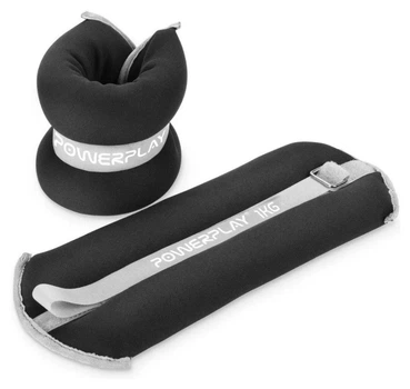 Манжети для ніг та рук PowerPlay PP-4349 Ankle/Wrist Weights (2шт.*1 kg) (пара) Чорні (PP_PP_4349_Black_1)