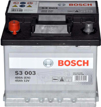 Автомобильный аккумулятор Bosch 6СТ-45 (S3003) 45 Ач (+/-) Euro 400 А (0 092 S30 030)