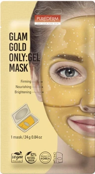 Гидрогелевая маска для лица с золотом «Золотое сияние» Purederm Glam Gold ONLY Mask 24 г (8809738321478)