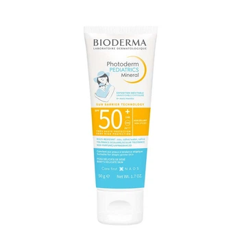 Мінеральний сонцезахисний флюїд Bioderma Photoderm Pediatrics SPF50+ для обличчя та тіла для чутливої шкіри немовлят 50 мл