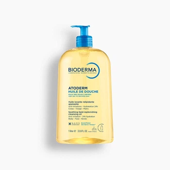 Олія для душу Bioderma Atoderm для тіла та обличчя живильна від подразнень для чутливої сухої та атопічної шкіри з народження 1 л