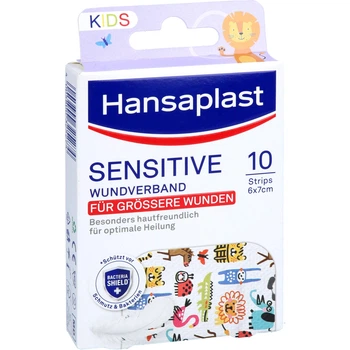 Детский лейкопластырь Hansaplast Sensitive Kids для чувствительной кожи с рисунками животных 10 шт