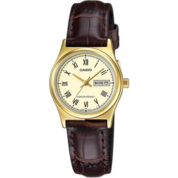 Женские наручные часы Casio LTP-V006GL-9B, кварцевые, кожаный ремешок