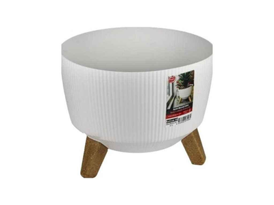 Горшок Elif plastik NOSTALGIA BOWL, на ножках, 19 см, 2.4 л, белый