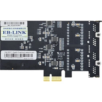 Серверна мережева карта EB-LINK 82571-T4 (EXPI9404PT), PCIe X1, чотири гігабітні порти, чіп Intel 82571, для промислових камер машинного зору
