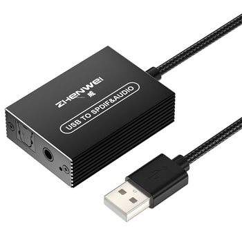 Внешняя звукова карта ZHENWEI USB/Type-C на оптический и 3.5 мм аудио для PS5 и ноутбука, 0.2 м (ZW-YPQ314)