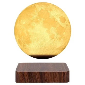 Ночник Настольный Магнитный Луна 360 Magnetic Moon Light Диаметр 14 См Деревянная Подставка (401385)