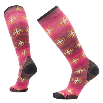 Носки женские Smartwool Women's Ski Zero Cushion Paths Crossed Print OTC, Power Pink, M