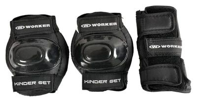 Набір з 6-ти протекторів WORKER Kinder - розмір S / чорні (ISL_16-1S)