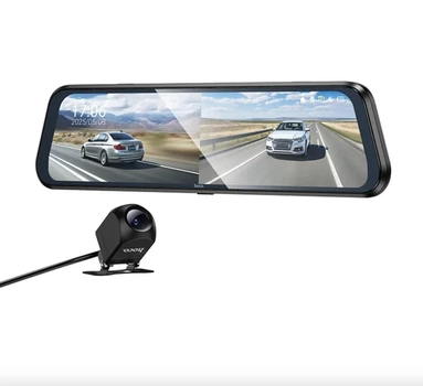 Автомобільний відеореєстратор дзеркало Hoco DV16 FullHD 200 mAh в машину з задньою камерою та сенсорним екраном IPS 9.66"
