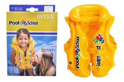 Детский надувной жилет для плавания Intex Pool School Deluxe 58660 в коробке 50x47см от 3 до 6 лет