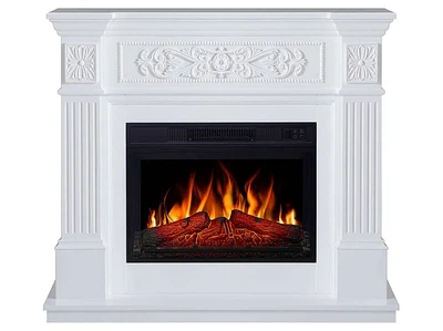 Каминокомплект ArtiFlame Toscana AF23S белый с эффектом живого огня со звуком и обогревом